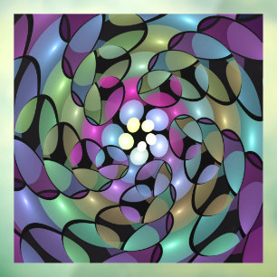 Vinilos Para Cristales Movimientos coloridos Resumen Arte Fractal Trippy