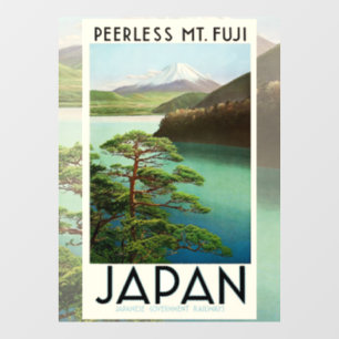 Vinilos Para Cristales Mt Fuji Japón Afiche de Viaje Arte de época