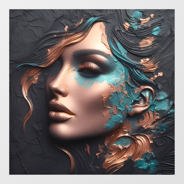 Vinilos Para Cristales Mujer De Cobre - Creación De AI (Hoja)