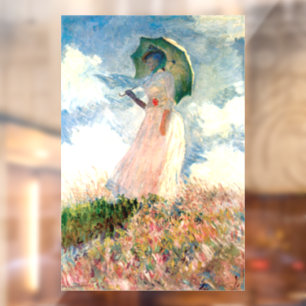 Vinilos Para Cristales Mujer Monet con una sombrilla a la izquierda