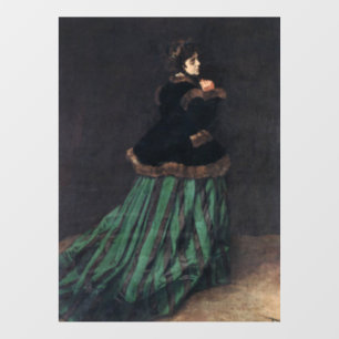 Vinilos Para Cristales Mujer Monet con vestido verde