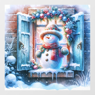 Vinilos Para Cristales Muñeco de Nieve de Navidad para Ventana