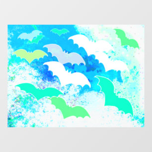 Vinilos Para Cristales Murciélagos En Azul Pastel De Vuelo