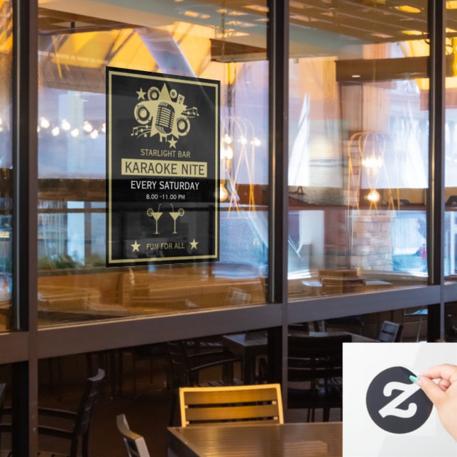 Vinilos Para Cristales Muro de promoción de karaoke (ventana del restaurante)