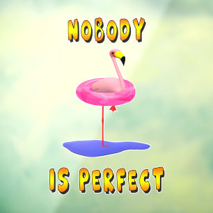Vinilos Para Cristales Nadie es perfecto - flamingo con anillo de natació