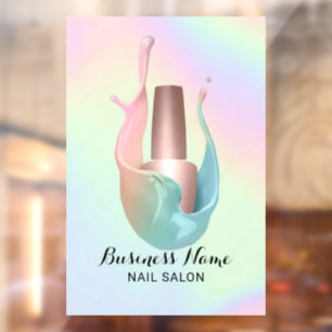 Vinilos Para Cristales Nail Salon Botella Polaca Pastel Unicorn Splash