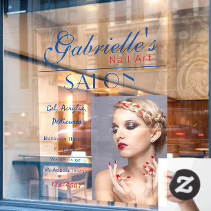 Vinilos Para Cristales Nail Salon Business Window Cling LG Your Details