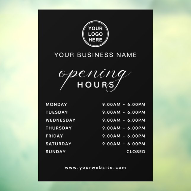 Vinilos Para Cristales Name and Logo Business Opening Hours Modern (Hoja 3)