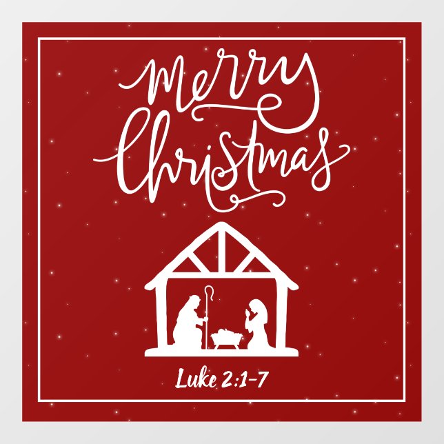Vinilos Para Cristales Natividad Merry Christmas Window Cling (Hoja)