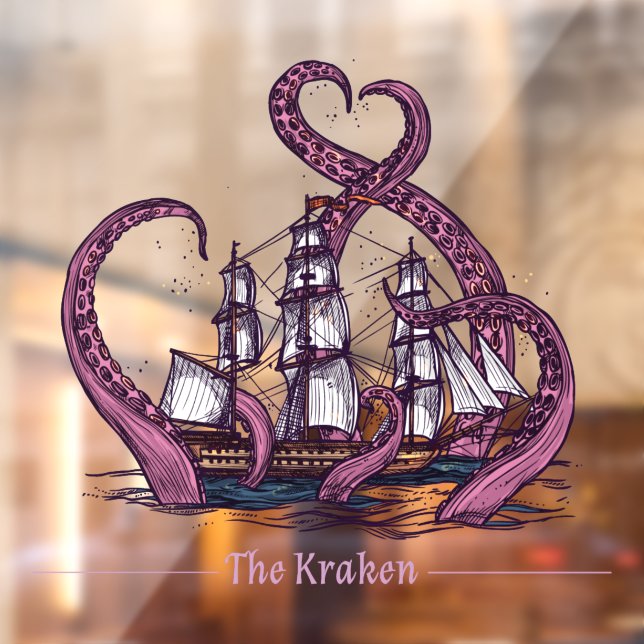 Vinilos Para Cristales Náutica del barco de vela Kraken Octopus (Hoja 2)