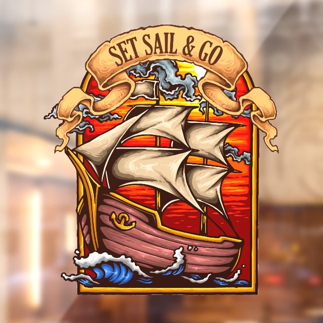 Vinilos Para Cristales Navegar En Barco Y Ir A Las Mareas Náuticas (Hoja 2)