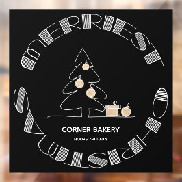 Vinilos Para Cristales Navidad más alegre en negro y blanco