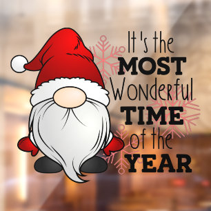 Vinilos Para Cristales Navidad Santa Claus Gnomo El Momento Más Maravillo