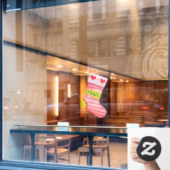 Vinilos Para Cristales Navidades Alzando El Corazón (Ventana de cafetería)