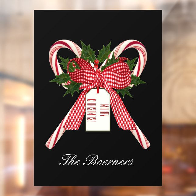 Vinilos Para Cristales Navidades Candy Cañones Anclajes De Puerta Delante (Hoja 2)