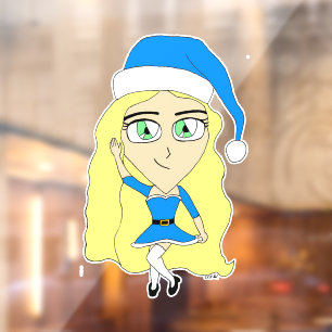Vinilos Para Cristales Navidades chibi