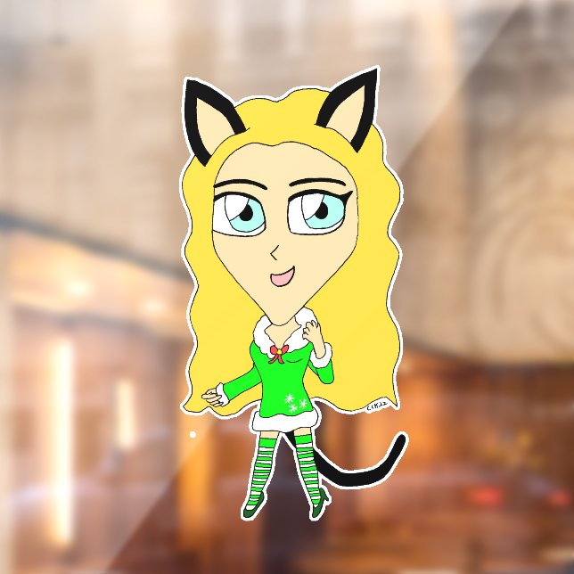 Vinilos Para Cristales Navidades chibi (Hoja 2)