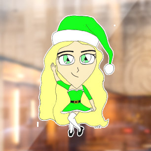 Vinilos Para Cristales Navidades chibi