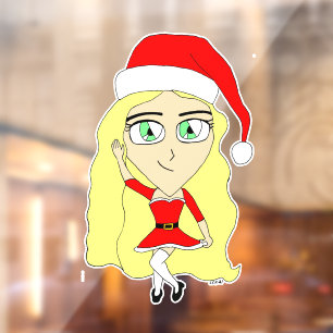 Vinilos Para Cristales Navidades chibi