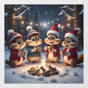 Vinilos Para Cristales Navidades Chipmunks Ventana Cling