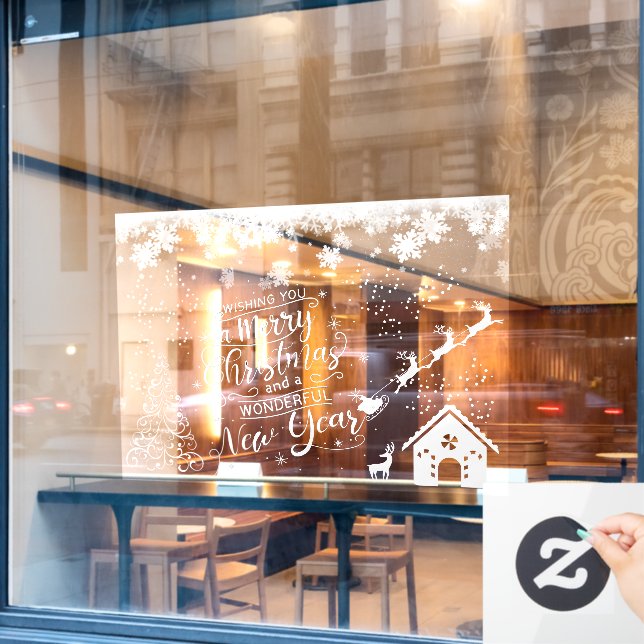 Vinilos Para Cristales Navidades clavando la ventana grande (Ventana de cafetería)