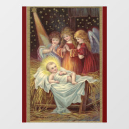 Vinilos Para Cristales Navidades Cling por la ventana del niño Jesús