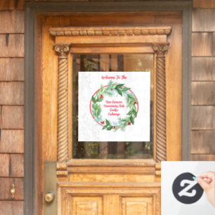 Vinilos Para Cristales Navidades de acuarela PERSONALIZADO de guirnaldas