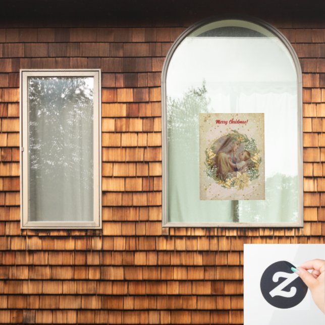Vinilos Para Cristales Navidades de ángel madre e hijo (Ventana de inicio)