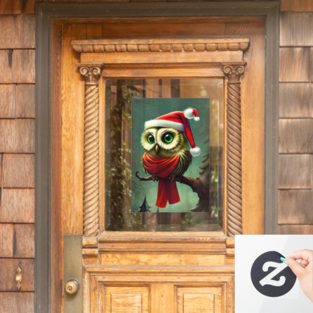 Vinilos Para Cristales Navidades de Cute Owl Rustic Victorian (Puerta de casa)
