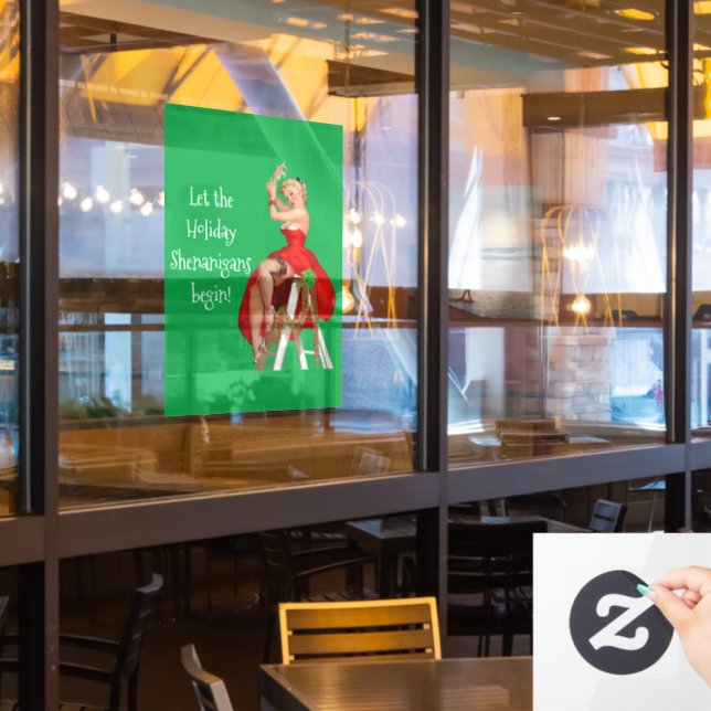 Vinilos Para Cristales Navidades de Holiday Shenanigans Retro Pinup (ventana del restaurante)