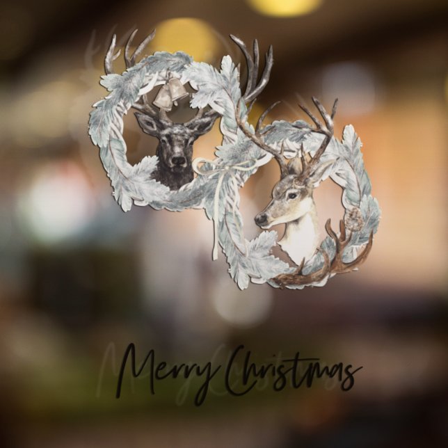 Vinilos Para Cristales Navidades de la guirnalda del venado de invierno (Subido por el creador)