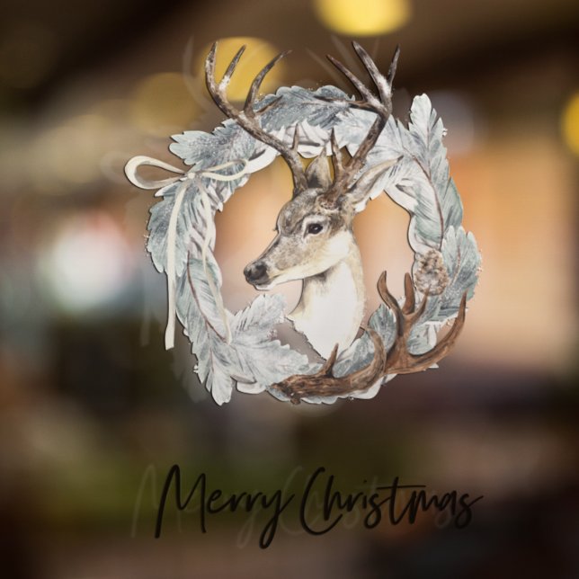 Vinilos Para Cristales Navidades de la guirnalda del venado de invierno (Subido por el creador)