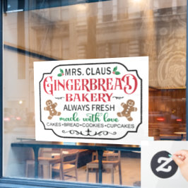 Vinilos Para Cristales Navidades de panadería de la Sra. Claus gingerbrea