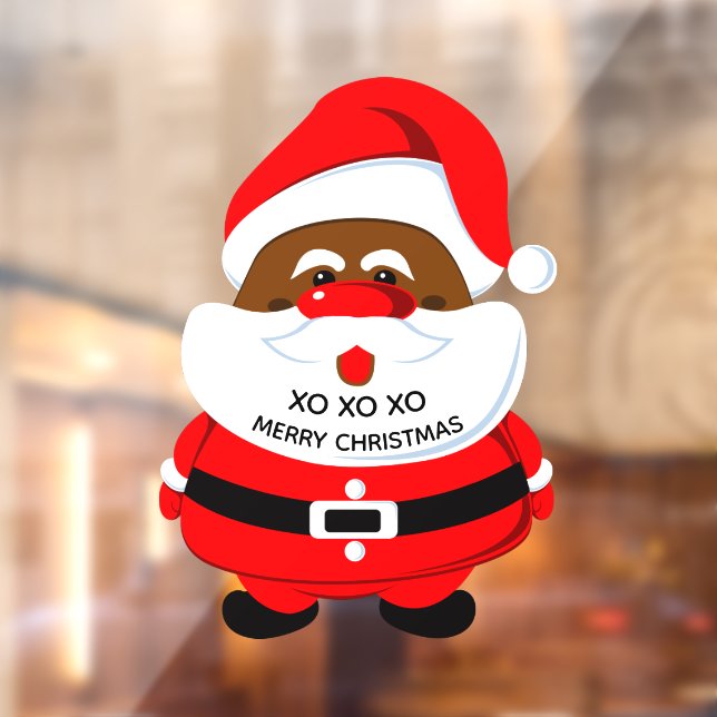 Vinilos Para Cristales Navidades de Santa Claus afroamericanos (Hoja 2)