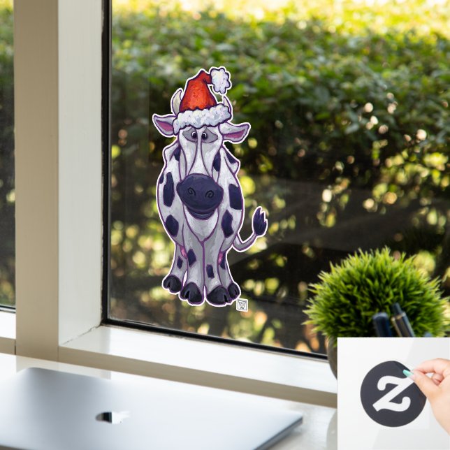 Vinilos Para Cristales Navidades de vacas blancas y negras - Ventana de l (Oficina)
