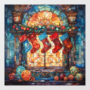 Vinilos Para Cristales Navidades De Vidrio Manchado Cling De Ventanas