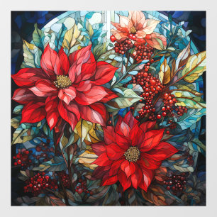 Vinilos Para Cristales Navidades De Vidrio Manchado Poinsettia Window Cli