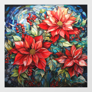 Vinilos Para Cristales Navidades De Vidrio Manchado Poinsettia Window Cli