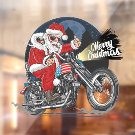 Vinilos Para Cristales Navidades divertidos montando en motocicleta en Sa