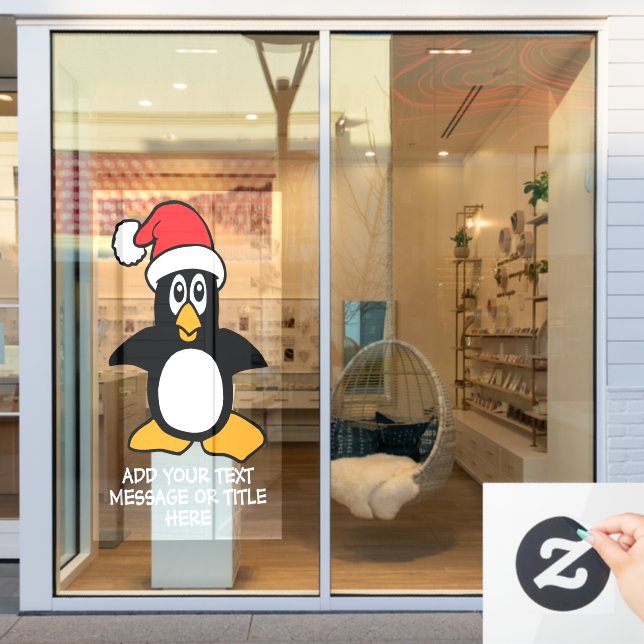 Vinilos Para Cristales Navidades divertidos Personalizados de pingüino pa (Ventana de la tienda)