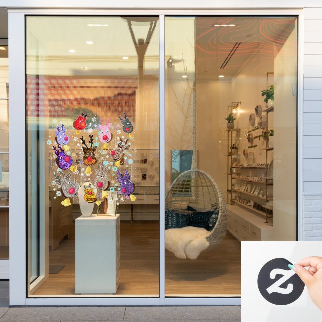 Vinilos Para Cristales Navidades enarbolan juguetes con campanas (Ventana de la tienda)