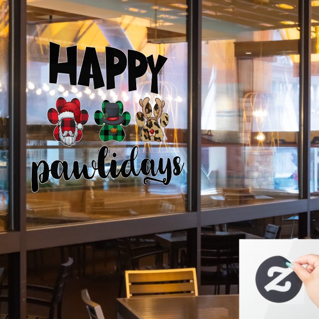 Vinilos Para Cristales navidades festivos mascota tienda arte de palabra (ventana del restaurante)