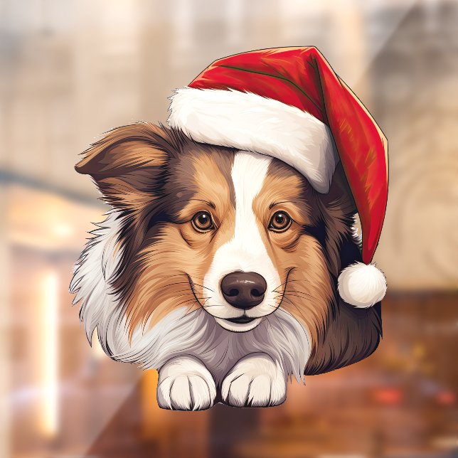 Vinilos Para Cristales Navidades festivos Shetland Sheepdog (Hoja 2)