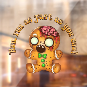 Vinilos Para Cristales Navidades Gingerbread Man Zombie