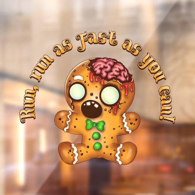 Vinilos Para Cristales Navidades Gingerbread Man Zombie (Hoja 2)