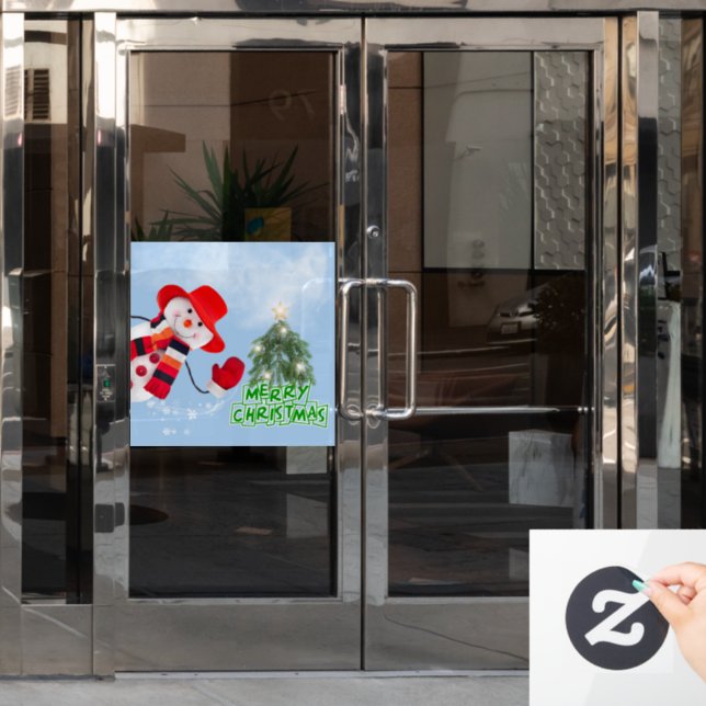 Vinilos Para Cristales Navidades Graciosamente Sonrientes Snowman Window  (Puerta de oficina)