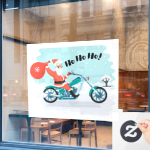 Vinilos Para Cristales Navidades Ho Ho Ho Ho Santa Biker