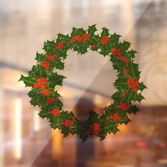 Vinilos Para Cristales Navidades Holly Wreath (Hoja 2)