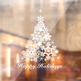 Vinilos Para Cristales Navidades personalizado blanco de árbol de vacacio
