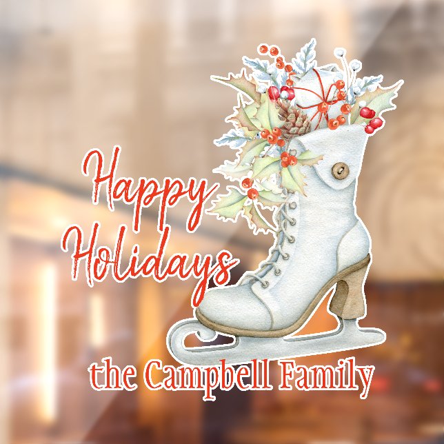 Vinilos Para Cristales Navidades Personalizado de patinaje sobre hielo de (Hoja 2)